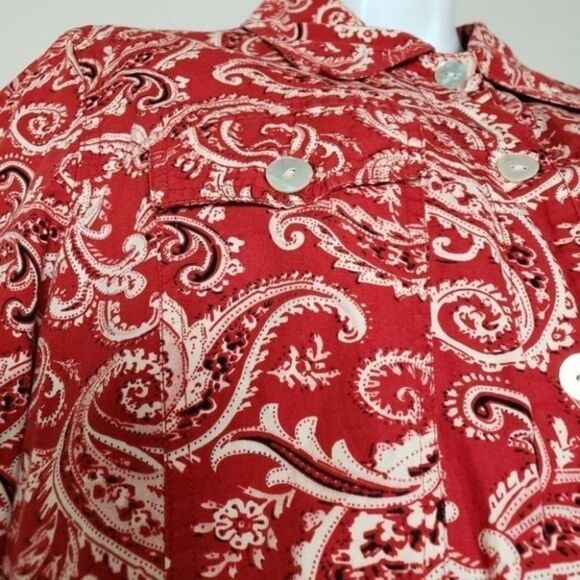 Anne Carson button up jacket red size petite large - Picture 6 of 6